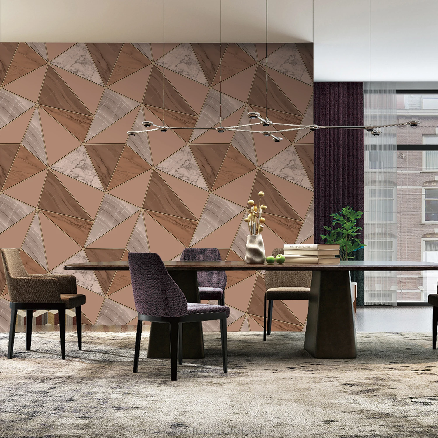 Modern Style 3D Foam Wallpaper High Quality Paper Back Wallpaper Home Decoration Velvet 3D Wallpaper