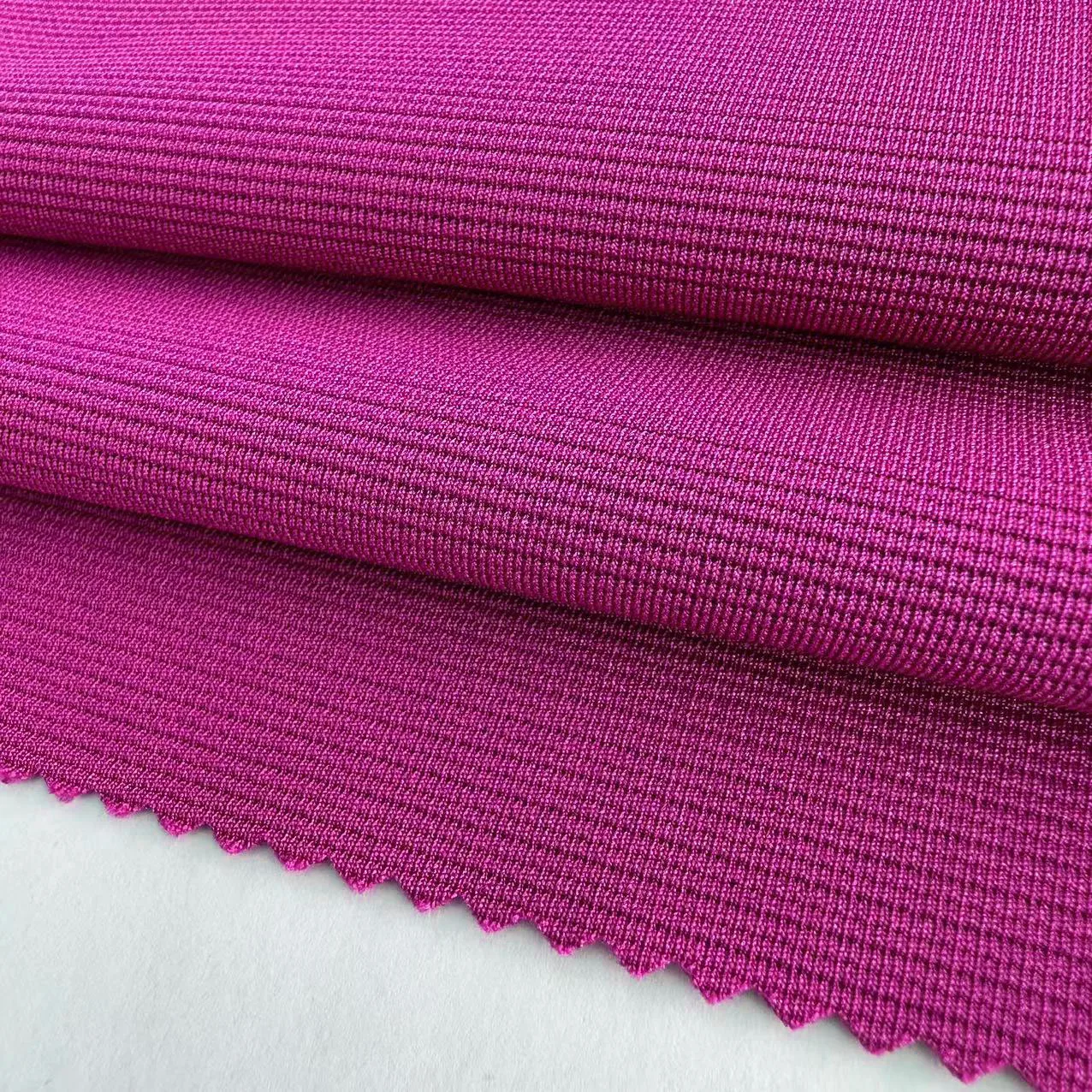 Custom 230gsm stretch ottoman rib fabric polyester spandex solid ottoman fabric for trousers and garment