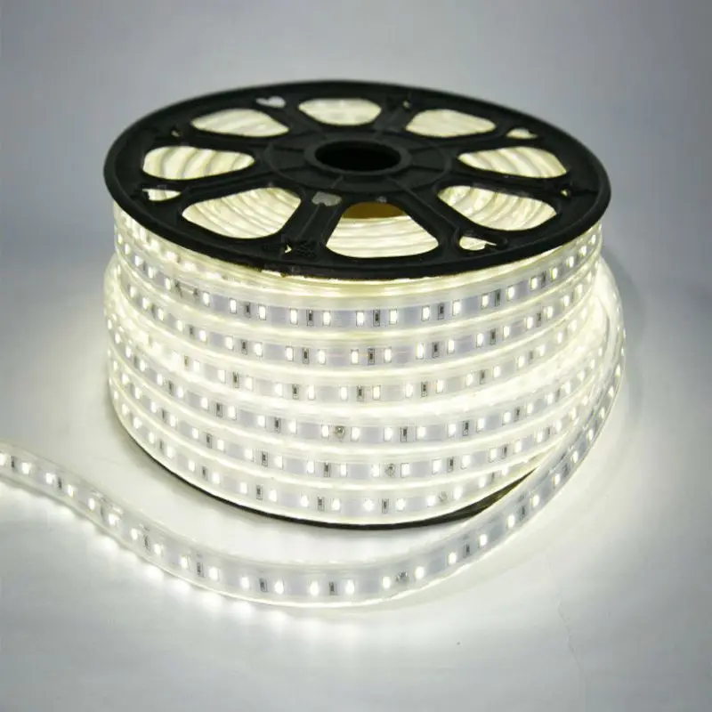 110V 220V High Power SMD 5050 Flexible LED Flat Strip Rope Light Waterproof 100M Reel