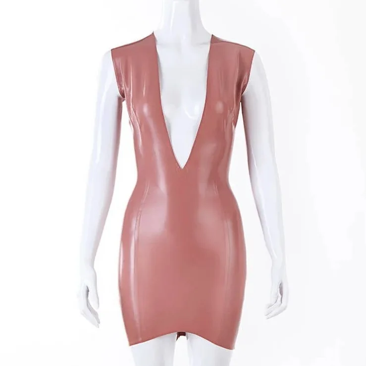 Fetish Latex Gummi Rubber  Black Tube Top Dress Fashion Generous Simple Fishtail  cosplay party Size S-XXL 0.4mm