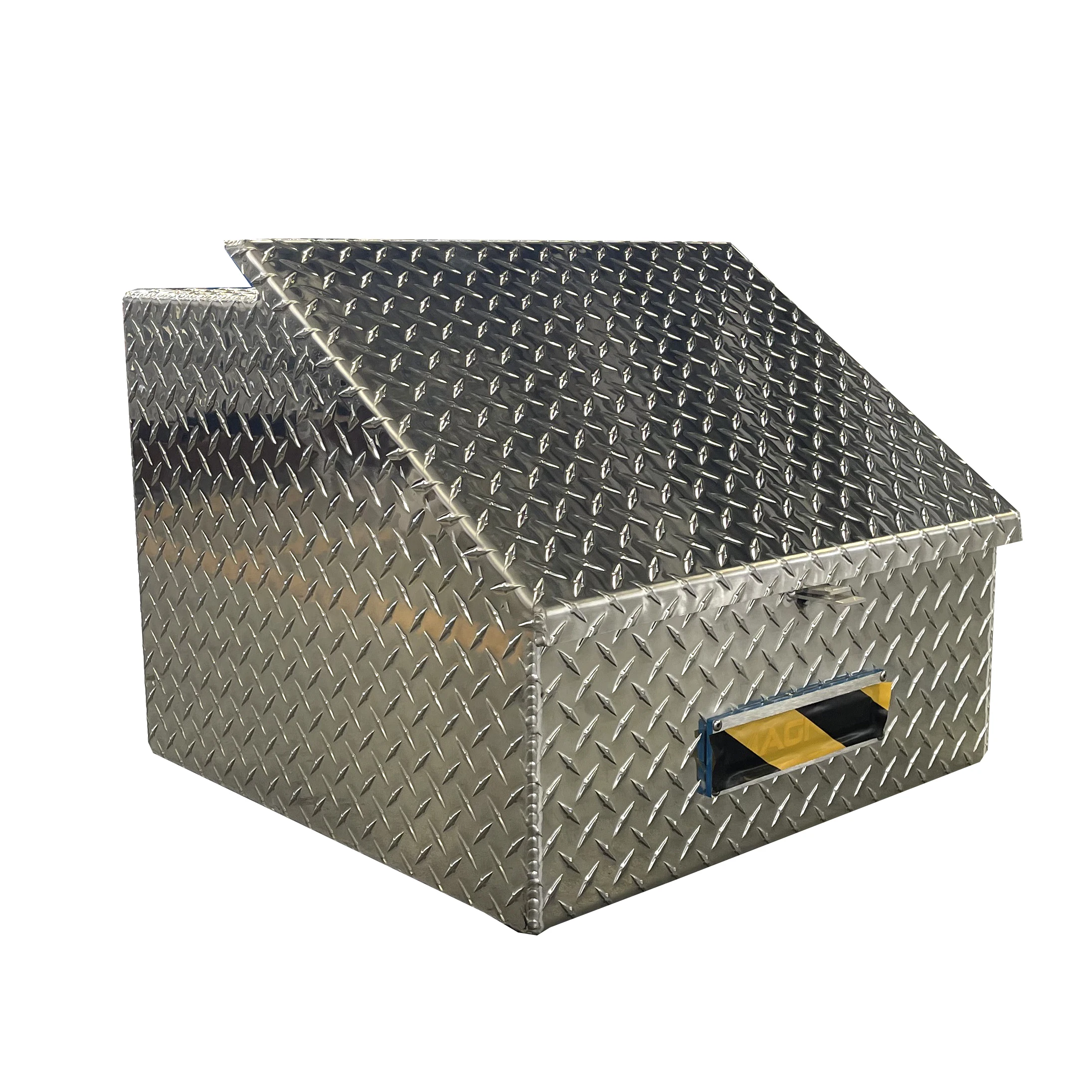 Factory direct sale custom heavy duty tool box aluminum checker tool storage with top opening lid