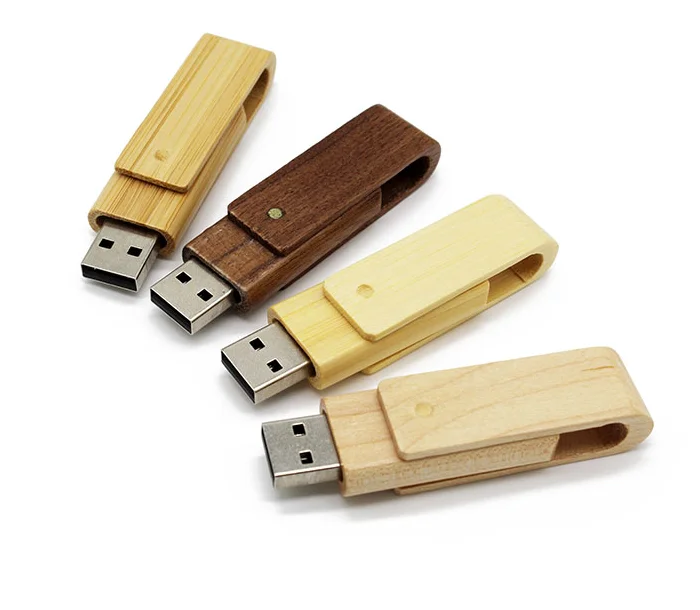 Custom Usb 2.0 3.0 Pen Drive Swivel Wooden Memorias Usb Flash Drive 128Gb 64Gb 32Gb 16Gb 8Gb 4Gb Wood Usb Stick With Box
