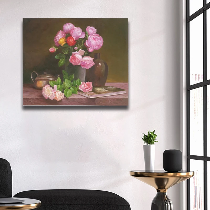 OEM Modern Decoration Oil Paintings Art Wall Painting Canvas Flowers Hand Painted Oil Painting