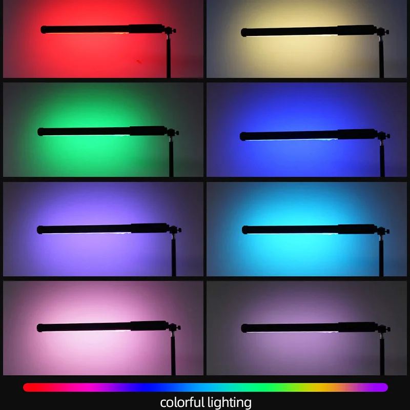 Led color RGB bar lamp photography stick adjustable warm ring fill light bar Chargeable With Remote Control Handheld Tube Light
