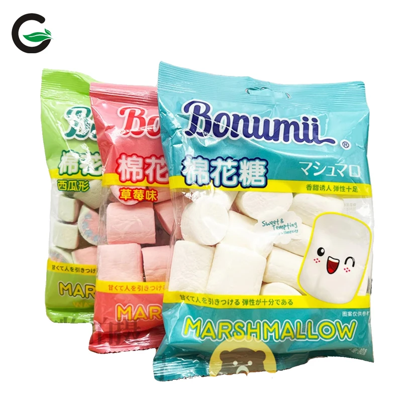 Wholesale snacks Best Price Cute Marshmallows  filled marshmallows sweet cotton Candy 80g
