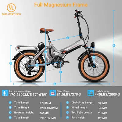 Lithium ion bicycle with dual battery design, long-lasting electric bicycle folding bike