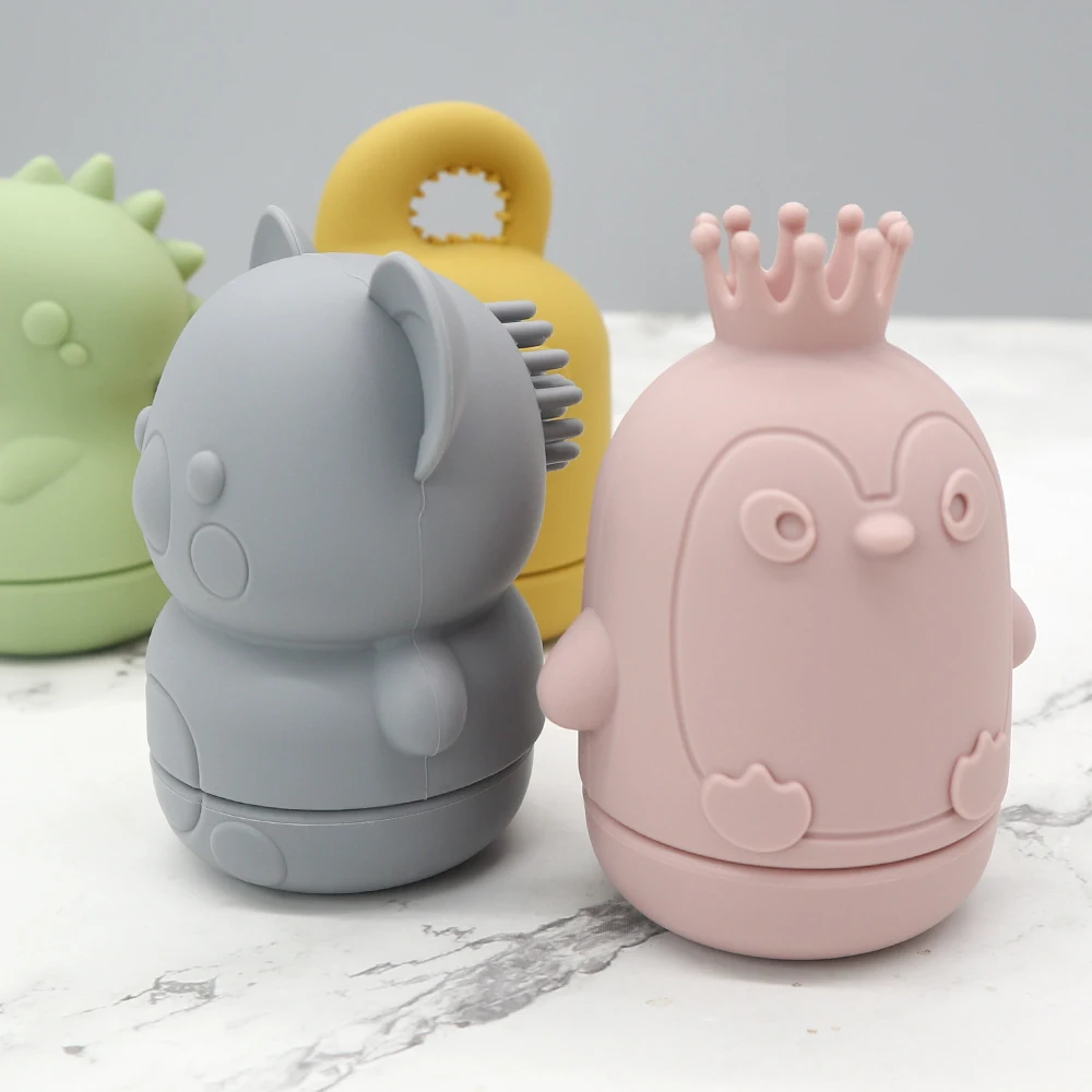 Cute Animal Shaped  Animal Bathing Toy Spray Water Doll Set Safety 100% Silicone BPA Free Soft Baby Bath Toys