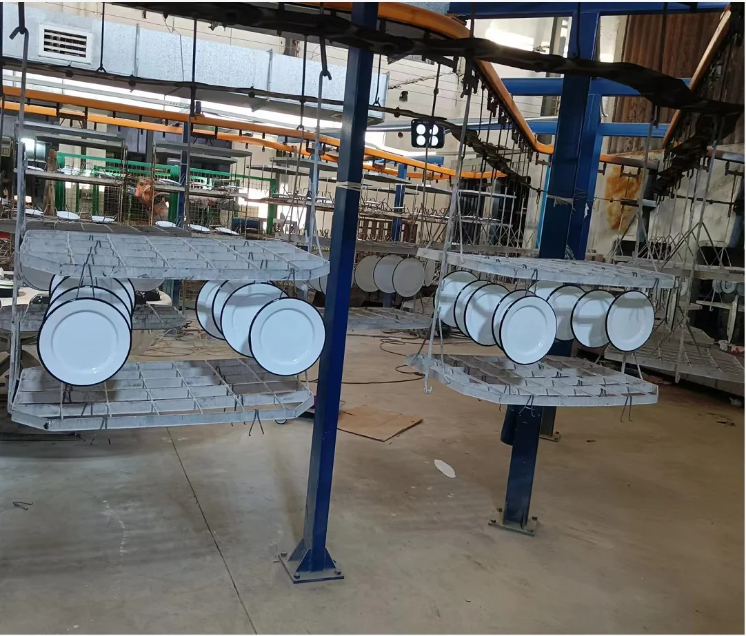 Dia 12 cm Enamel Steel Plate Ice Cream Cold Plate Serving Dish customized available enamel cake plate