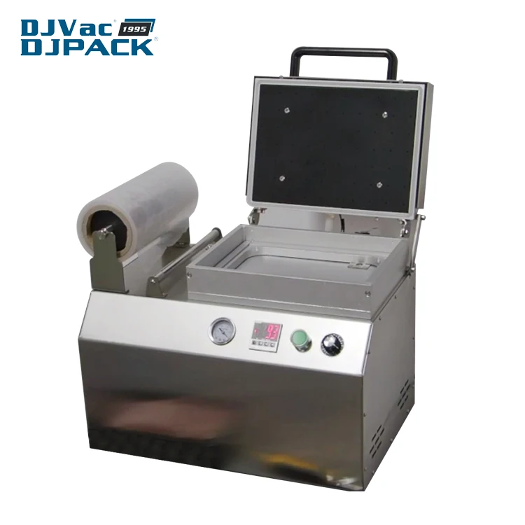 
DJT-250VS Easy Operated Seafood Meat Food Packing Manual Vacuum Skin Packaging Machine 