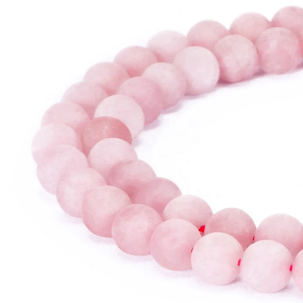 4~12mm Hot Selling Matte Round Gemstone Loose Beads Pink Rose Quartz 15.5' per strand