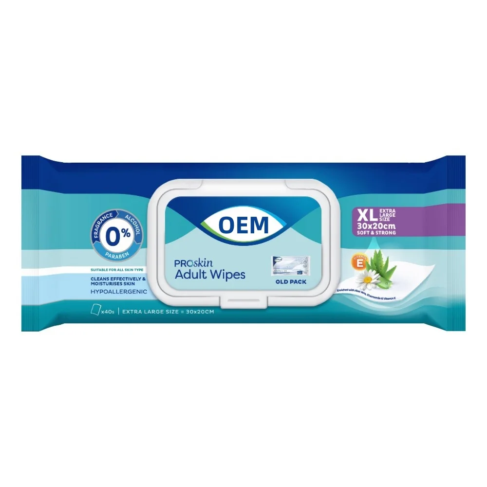 Extra Large Size Cleansing Body Wet Wipes Personal Care Hypoallergenic Adult Wipes