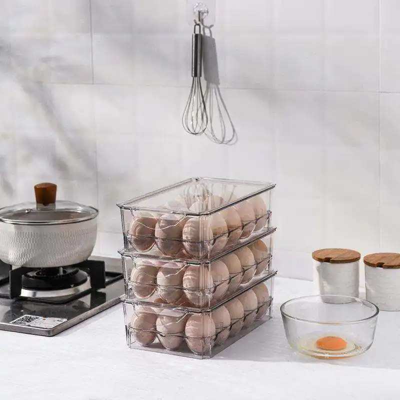 Пластиковый прямоугольник для хранения яиц организации холодильник коробка кухня
