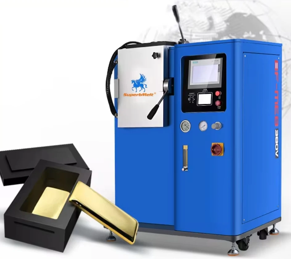 SuperbMelt Metal Gold Silver Bar Vacuum Furnace Gold Bar Casting Machine