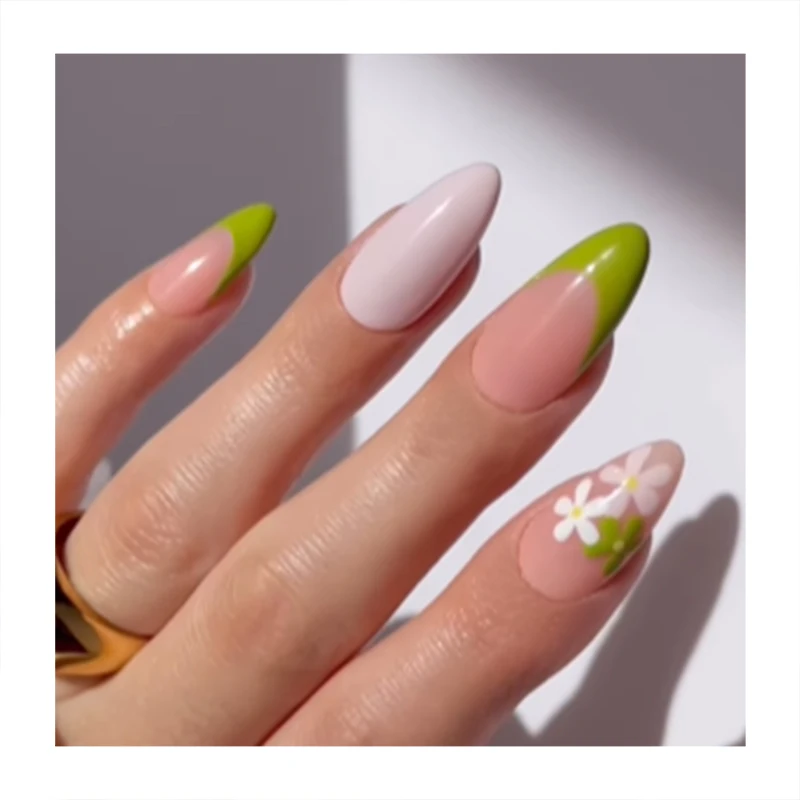 Top Seller 24 Piece Press On Nails Prep Kit Cat Eye Glitter Long Almond Stiletto Nail Art Press Ons Stick On Nails Press