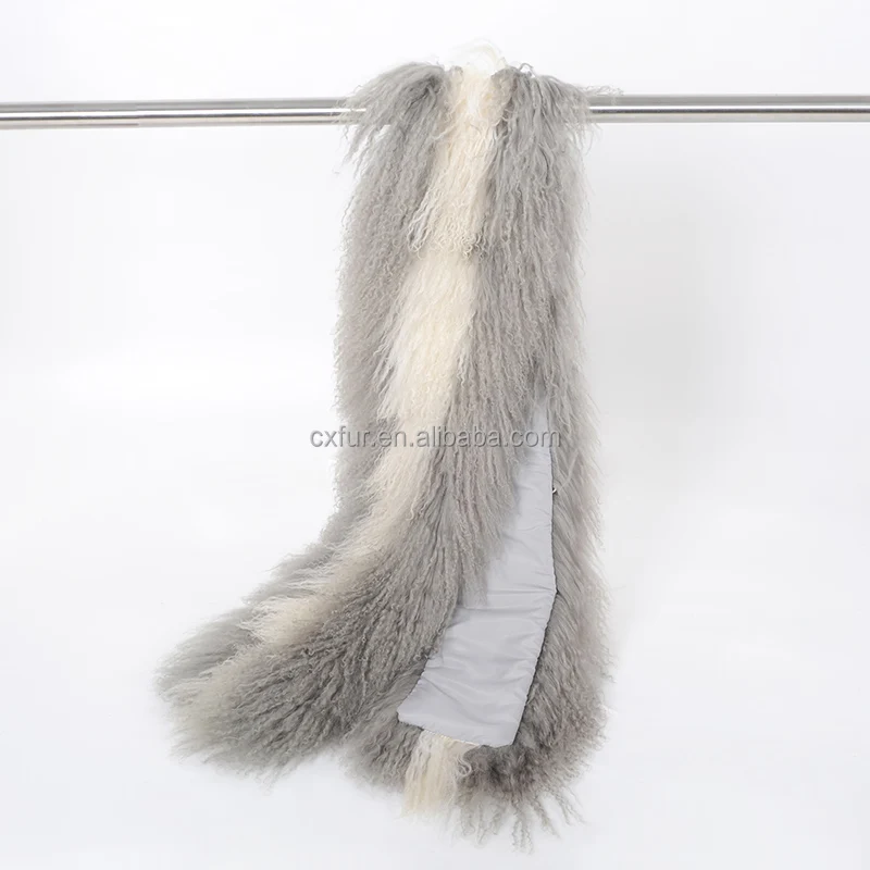 CX-S-178C Patchwork 2022 Hot Russian Real Tibetan Sheep Fur Shawls for Women Wholesale