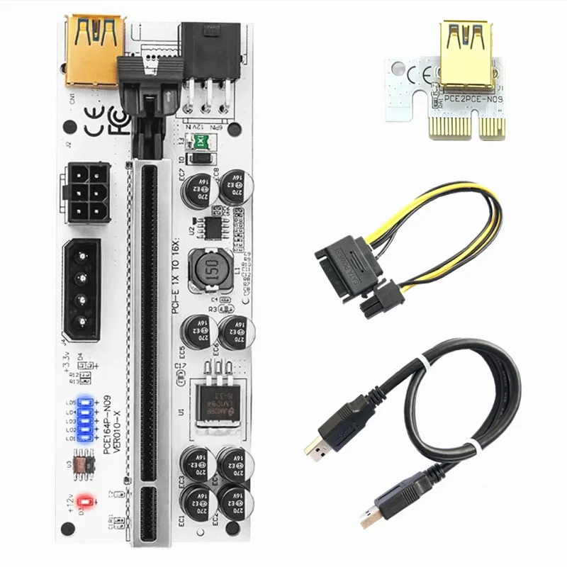Новые белые серии видеокарта удлинитель USB3.0 высокоскоростной PCI-E карта адаптера 1X для 16X VER010-X