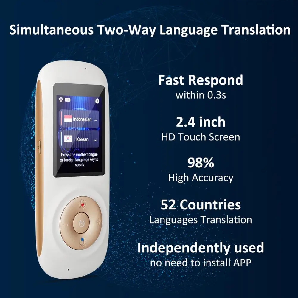 
70 languages wifi reall time translator 7 days standby speaking translator 