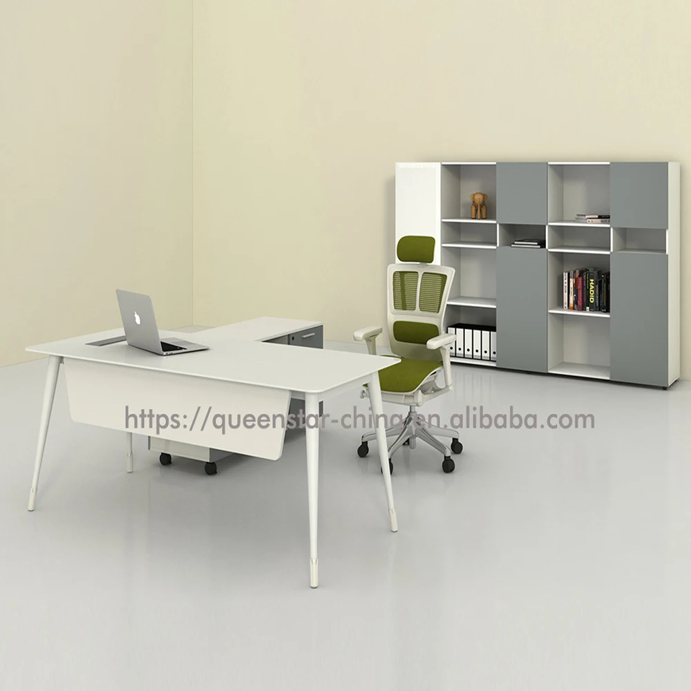 QS-OD-COM01 Modern executive desk with metal frame MFC desktop office desk