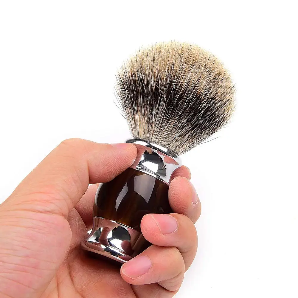 Men luxury shaving brush private label synthetic metal handle badger hair shaving brush