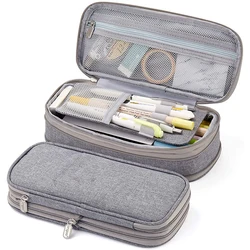 Custom Cheap Boy Canvas Cute Packing Wholesale Pencil Pouch Bag Pencil Case with Stationery Gift Felt Pen Zipper Plastic Black