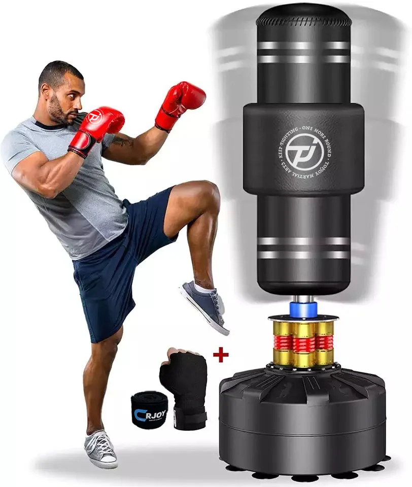 Custom Professional Freestanding Springs Kick Boxing Equipment Free Standing Boxing Punching Bag With Protector