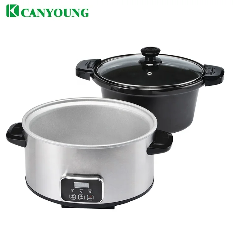 4.0Qt Oval Electric Digital Programmable stoneware Slow Cooker crock pot with Locking lid