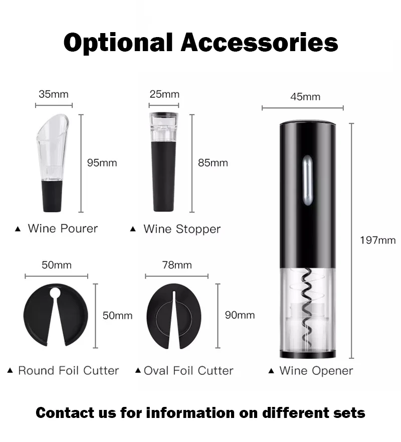 Electronic Wine Cork Opener Cork Screw Wine Bottle Opener Automatic Corkscrew Electric Wine Bottle Opener With Foil Cutter