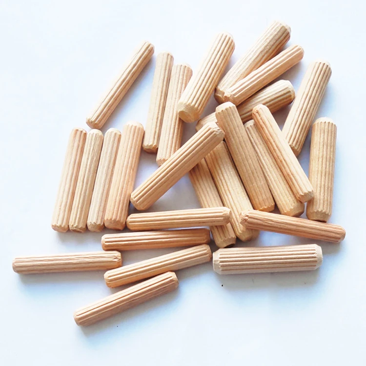 China factory 100 pieces diameter Fluted dowel pin set wooden Grooved 6 8 10mm for furniture connecting DIY  Craft
