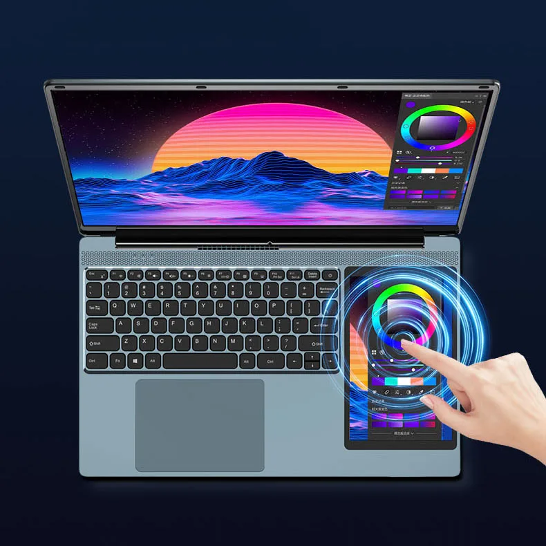 Двухэкранный Ноутбук 15 дюймов + 4 сенсорный экран Intel I7-1260P процессор ноутбук DDR4 SSD