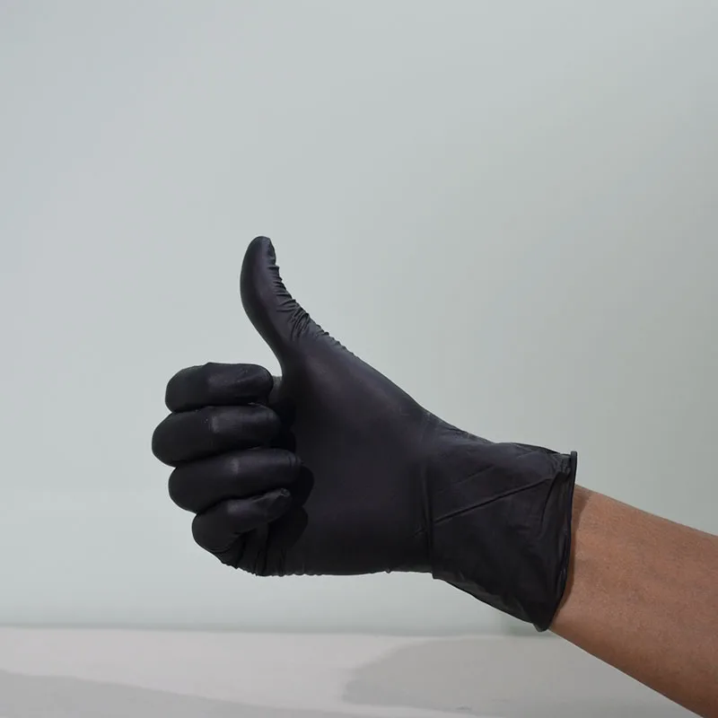 Latex Free Disposable Nitrile Gloves Powder Free Black S / M /L/XL With CE ,ISO ,EN455 Certificate Good Quality
