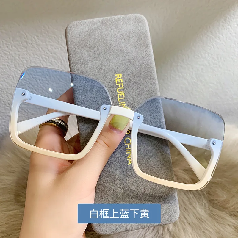 Cheap promotional Eyewear 2022 Fashion Brand Designer Sun glasses Big Square Oversize Shades Sunglasses