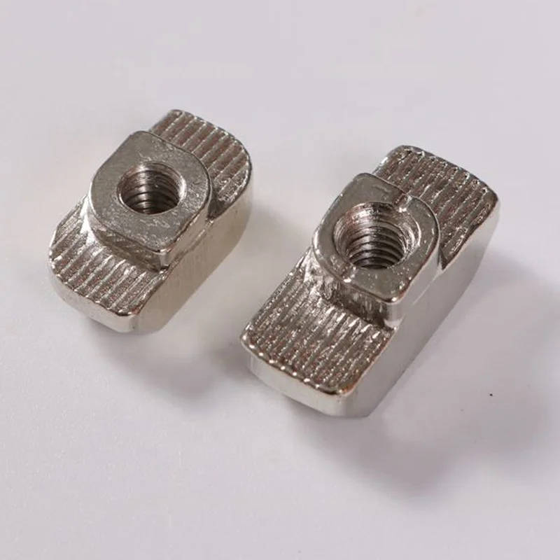Aluminum Profile Accessories 4040 Series  M4 M5 M6 Drop in T Nut Heavy Zinc Plated Slot 8 T-Nuts