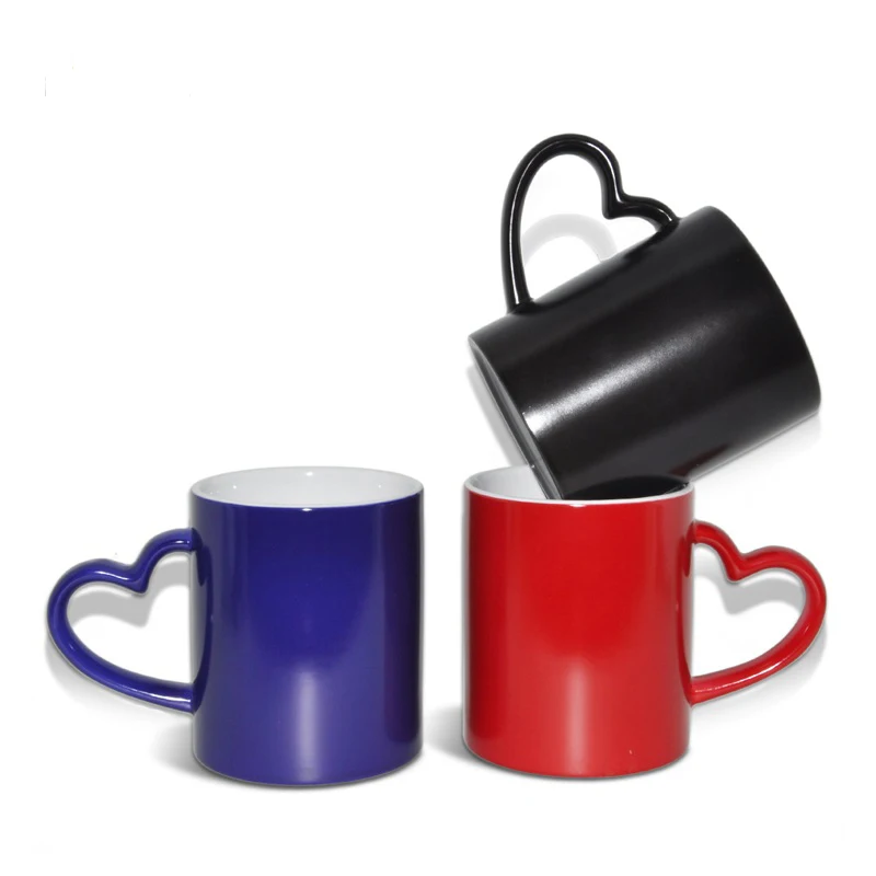11oz Hearts Sublimation Coated Ceramic Magic Mugs At Low Price Wholesale