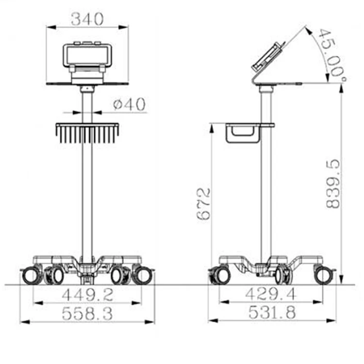 Mobile Medical Equipment Carts,Hospital Video Trolley, Monitor Cart