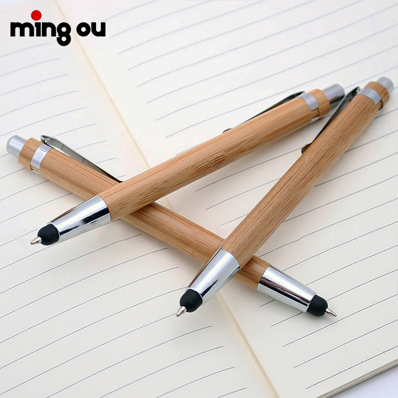 School Supplies Bamboo Pen Personalized  Customized Eco Friendly Engraved Bamboo Ballpoint Pen With Logo