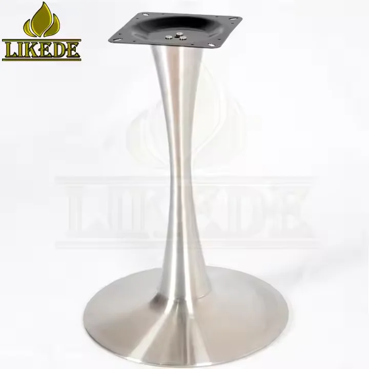 Detachable Stainless Steel round Trumpet Tulip Glass Table Leg Modern Furniture Legs