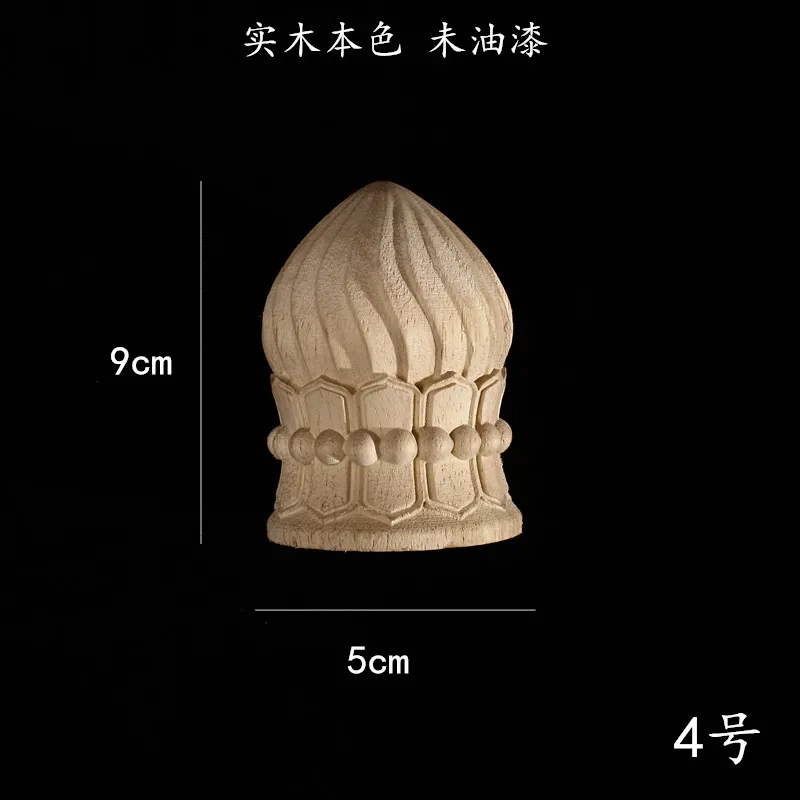 Solid Wood Carved Post Bed Handrail End Head Furniture Decoration Post Head Furniture Legs for Cabinet Table Legs Sofa Feet