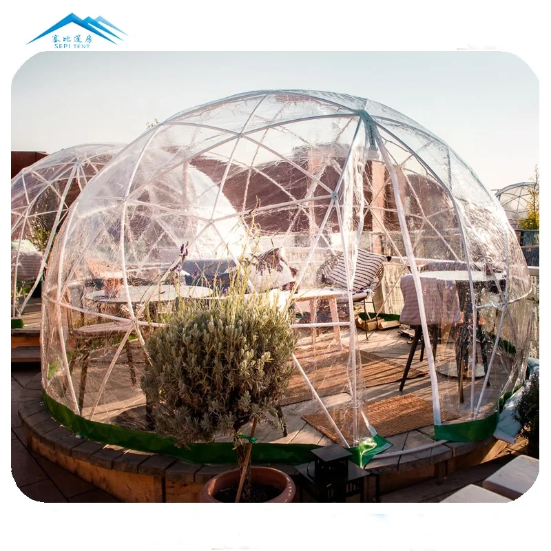 Igloo New Dining Trend Outdoor Domes Transparent Dome Restaurant 850g/m2 PVC Fabric Hot Galvanized GB Q235 Steel Tubes Iglu Felt