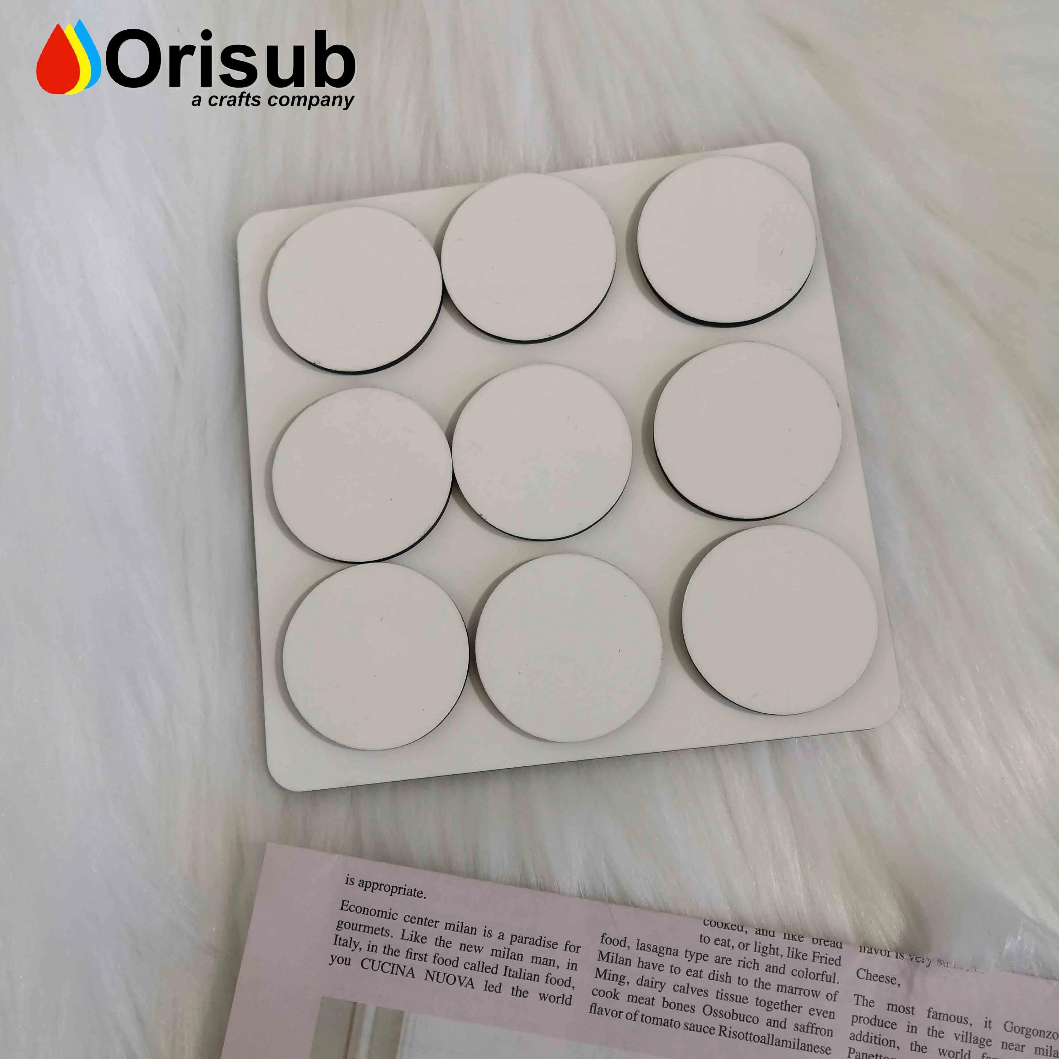 Plain white tic-tac-toe blank colored with 5 inch board