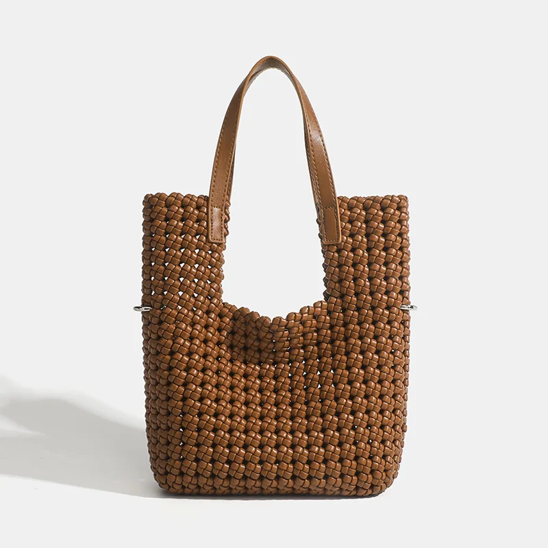 2024 Customize New Style Beach Bag Nylon Woven Tote Bag Hand Make Weave Bag Handmade Nylon Tote