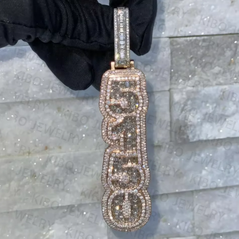 New Design Fashion Jewelry Pendants Charms Custom Moissanite Pendant 925 Silver Iced Out Moissanite Diamond Pendant For Men