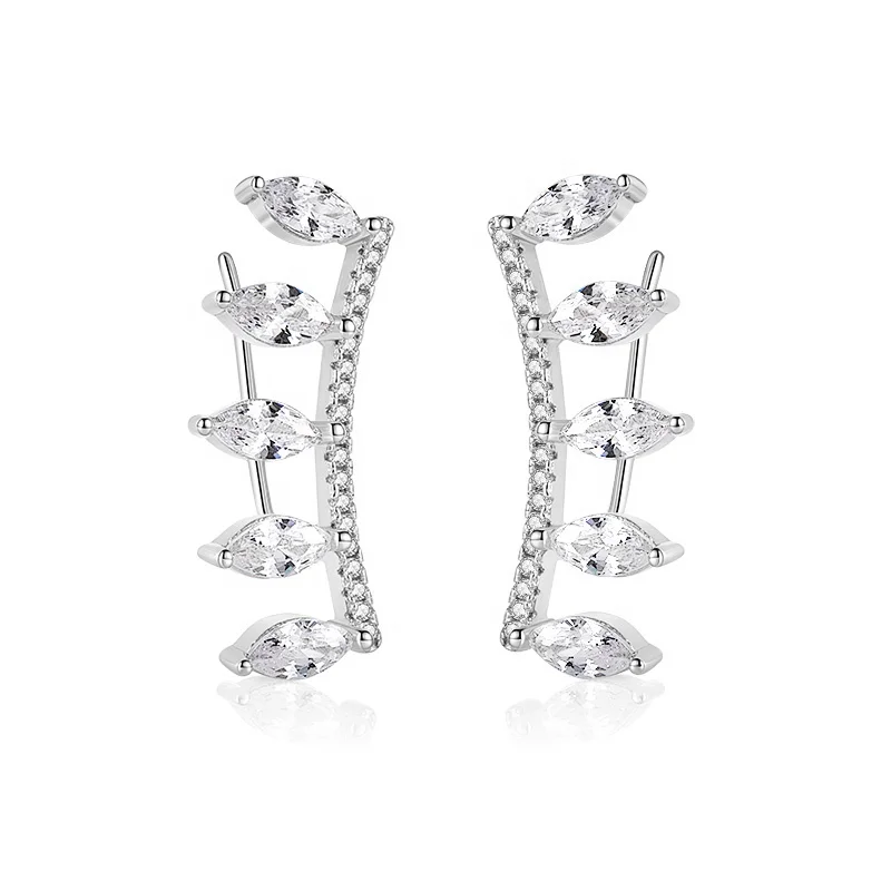 S925 Cz Cubic Zirconia Jewelry 925 Sterling Silver Stud Earrings For Women