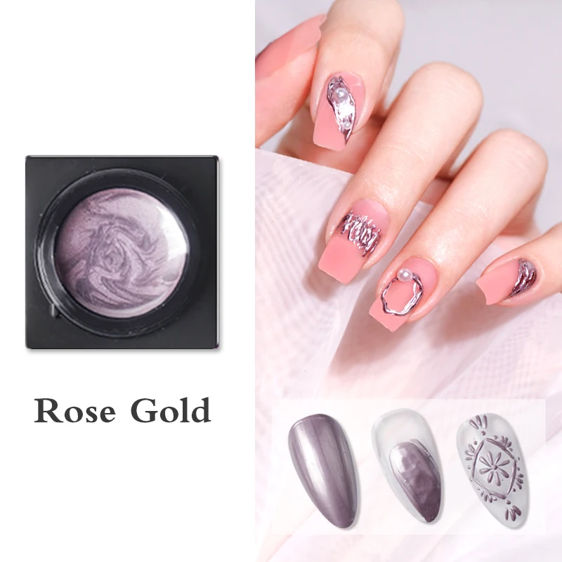 Nail Art Emboss Sculpture Carving Gel Private Label 3 Colors Metallic Painting Gel Uv Nail Polish
