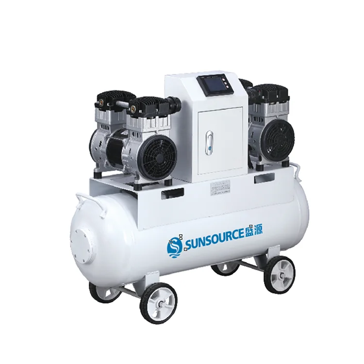 High Quality Best Price AC~220V/50Hz 2x750W Double Cylinder Oil-Free Air Compressor Machines Free Oil Air Compressor
