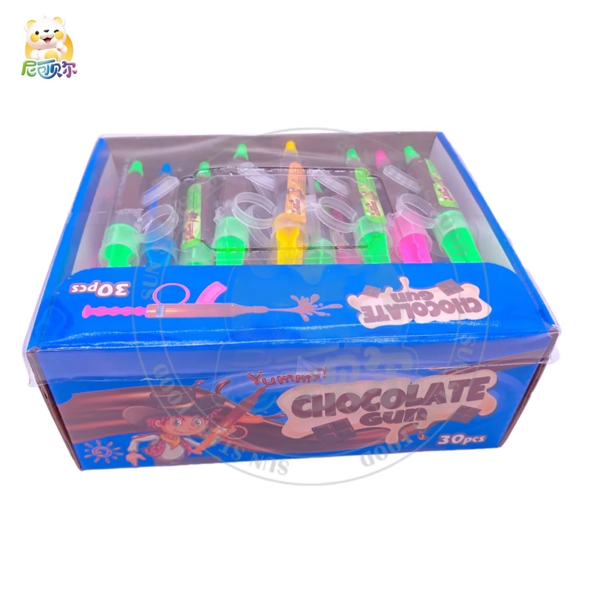 Wholesale New Design Injection Chocolate Jam Gun Shape Funny Plastic Chocolate Candy