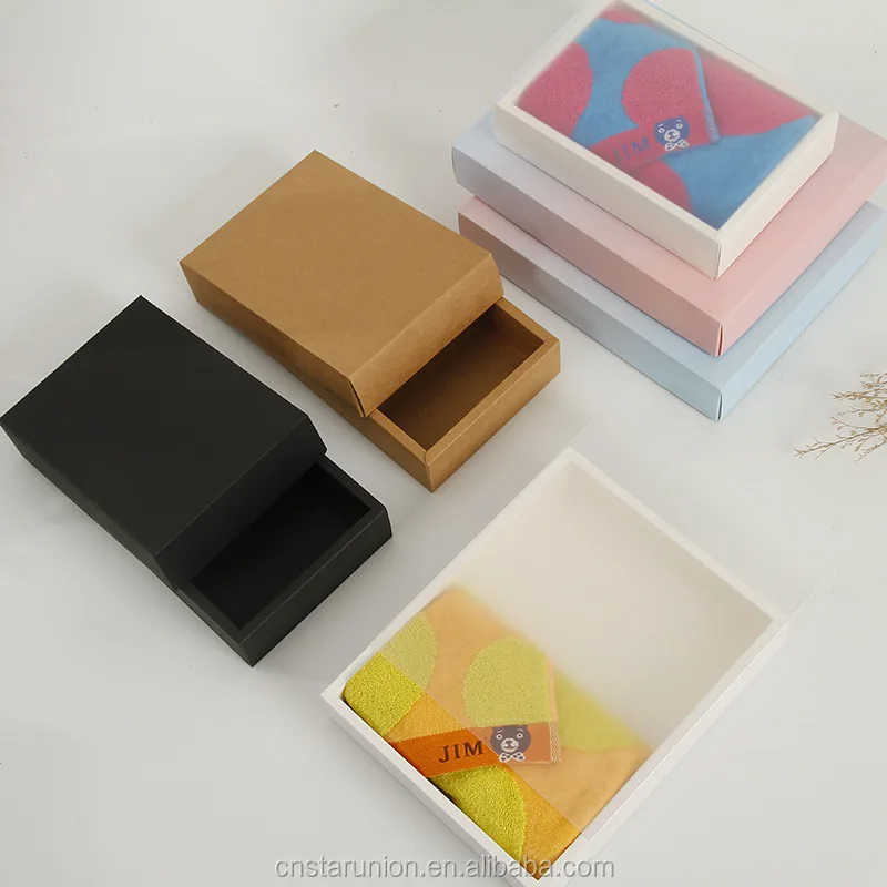 Wholesale Customize Kraft Paper Cardboard Sliding Box with Frosted PVC Sleeve for Cosmetic Soap Flower Gift Packaging Boxes