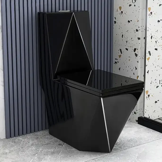 Inodoro Wc Luxury One Piece Bathroom Ceramic Gold Black Colored Water Closet Toilet Bowl