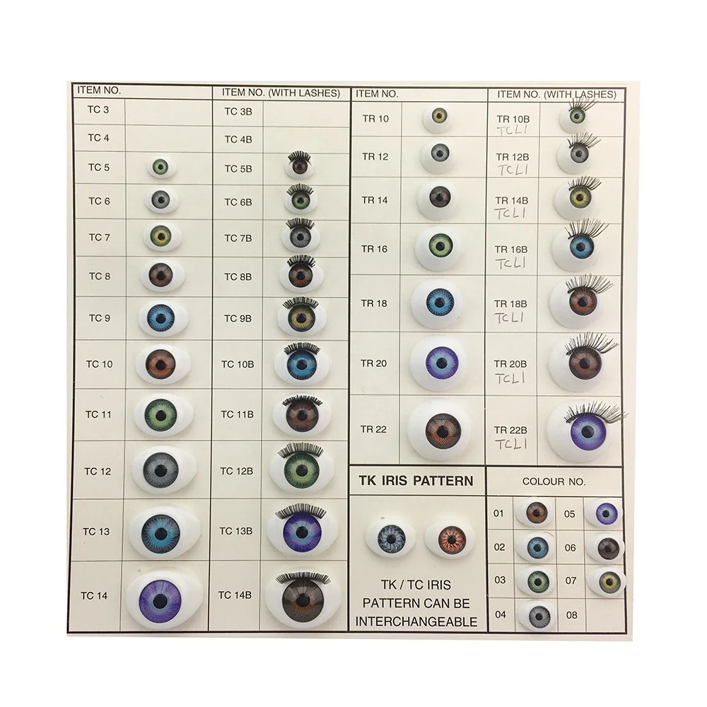 Стеклянные глаза высокого качества, аксессуары для игрушек, пластиковые глаза с или без ресниц, безопасный материал, кукольные глаза из акрилового пластика.