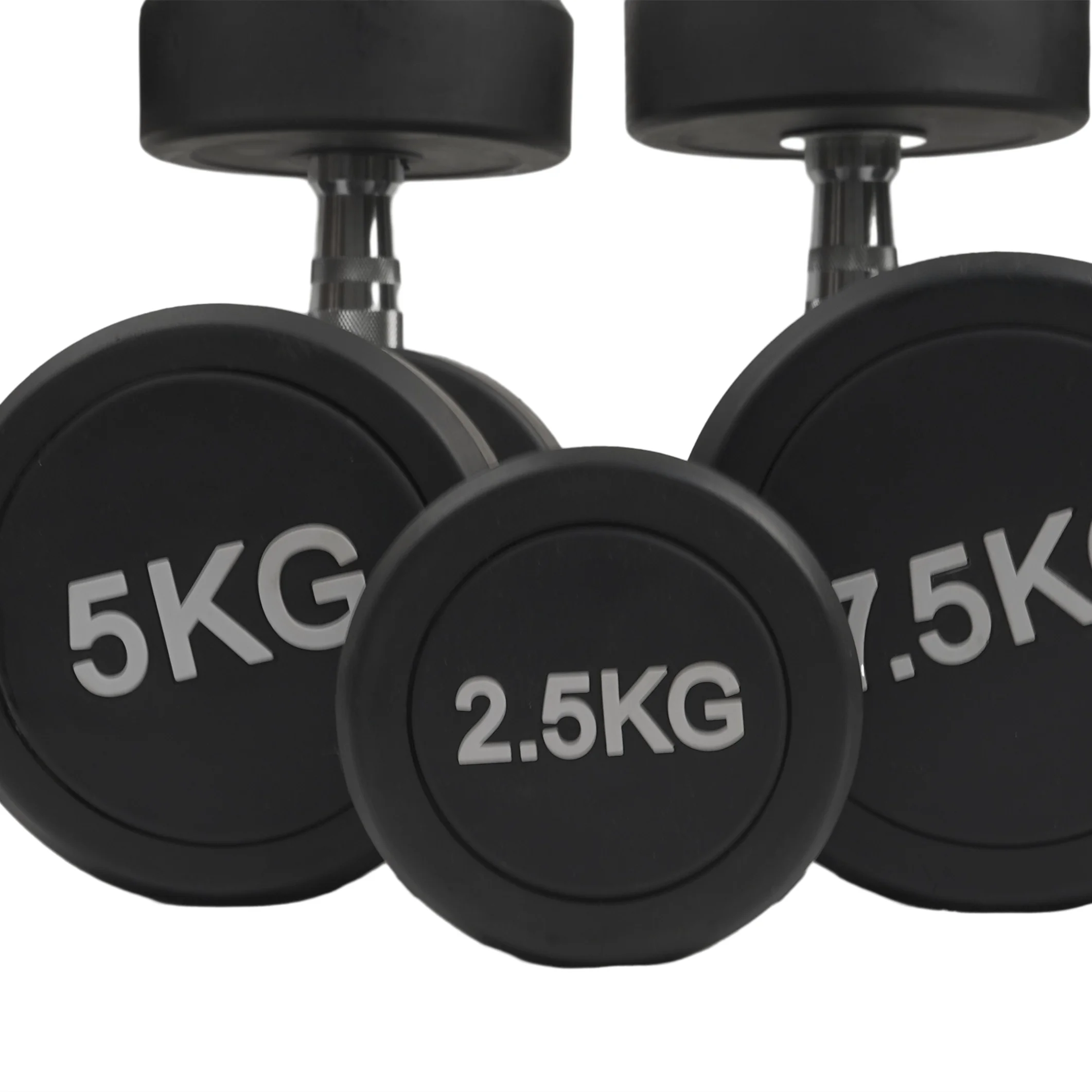 Professional 10kg Pu Coated Dumbbell Set Factory Wholesale Direct Sales round Head Rubberized Dumbbells