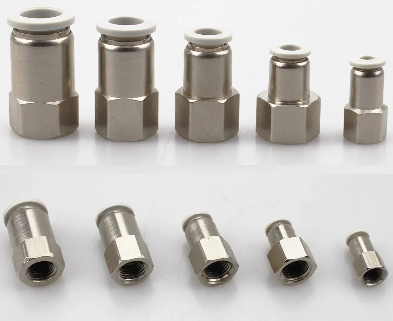 PCF4/6mm-M5/01/02/03/04 Female Straight Metal Fitting